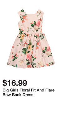 TJ Maxx Big girls floral fit and flare bow back dress offer