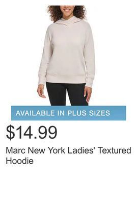 Costco Marc new york ladies' textured hoodie offer