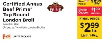 ShopRite Top round london broil offer