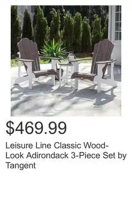 Costco Leisure line classic wood-look adirondack 3-piece set by tangent offer