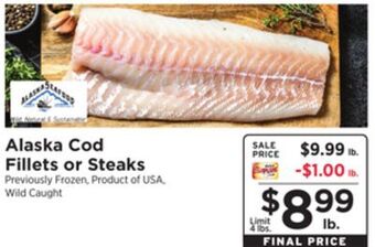 ShopRite Alaska cod fillets or steaks offer