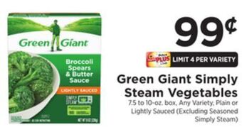 ShopRite Simply steam vegetables offer
