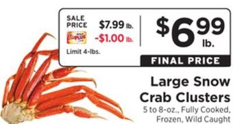 ShopRite Large snow crab clusters offer