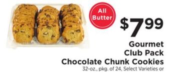 ShopRite Gourmet club pack chocolate chunk cookies offer