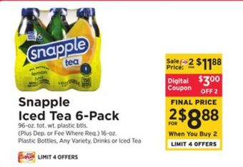 ShopRite Iced tea 6-pack offer