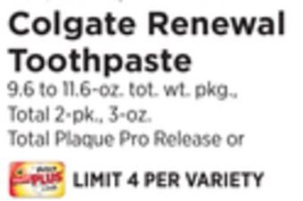 ShopRite Renewal toothpaste offer