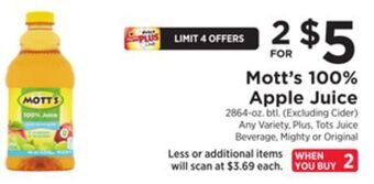 ShopRite 100% apple juice offer