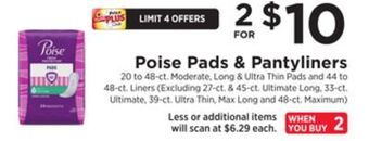 ShopRite Pads and pantyliners offer