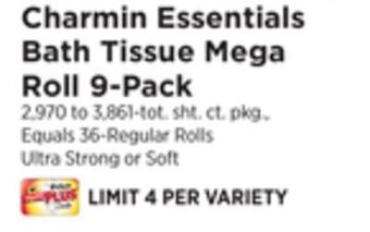 ShopRite Essentials bath tissue mega roll 9-pack offer