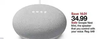 Target Google Nest Mini The Speaker That You Control With Your Voice offer