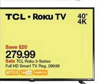 Target Tcl Roku 3-series Full Hd Smart Tv offer