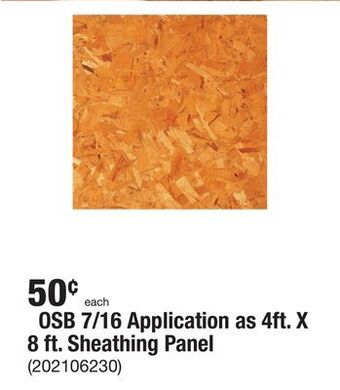 The Home Depot Osb 7/16 application as 4ft. x 8 ft. sheathing panel offer