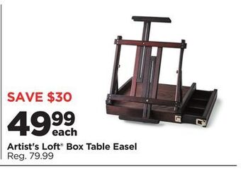 Michaels Artist's loft® box table easel offer