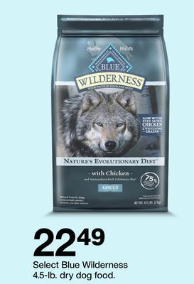 Target Select blue wilderness 4.5-lb. dry dog food offer
