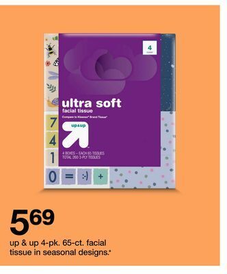 Target Up & up 4-pk. 65-ct. facial tissue offer