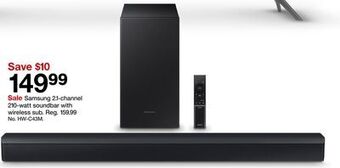 Target Samsung 2.1-channel 210-watt soundbar with wireless sub offer