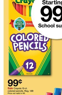 Target Crayola 12-ct. colored pencils offer