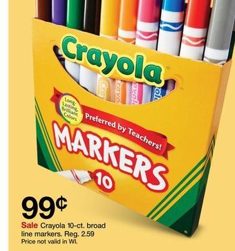 Target Crayola 10-ct. broad line markers offer