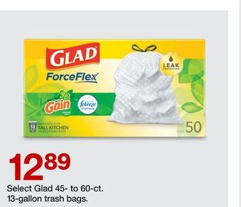 Target Select glad 45-to 60-ct. 13-gallon trash bags offer