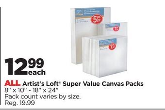 Michaels All artist's loft® super value canvas packs offer