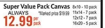 Hobby Lobby Super value pack canvas offer