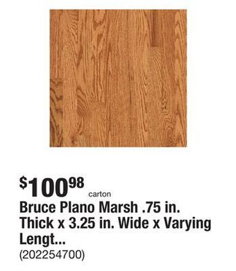 The Home Depot Bruce plano marsh .75 in. thick x 3.25 in. wide x varying length solid hardwood flooring (22 sqft per case) offer