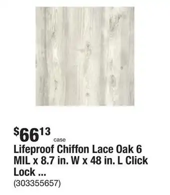 The Home Depot Lifeproof chiffon lace oak 6 mil x 8.7 in. w x 48 in. l click lock waterproof luxury vinyl plank flooring (20.1 sqft/case) offer