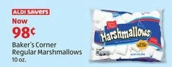 Aldi Baker's Corner Regular Marshmallows 10 oz. offer