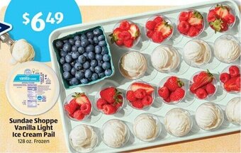Aldi Sundae Shoppe Vanilla Light Ice Cream Pail 128 oz. Frozen offer