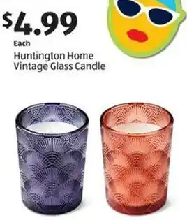 Aldi Huntington Home Vintage Glass Candle offer