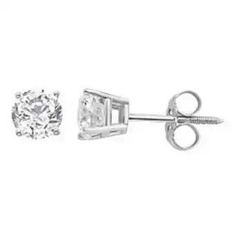 Kohl's Yours and mined 14k white gold 1 carat t.w. round cut gsi certified diamond solitaire stud earrings offer