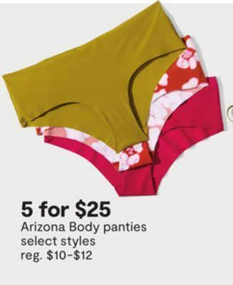 JC Penney Arizona body panties offer