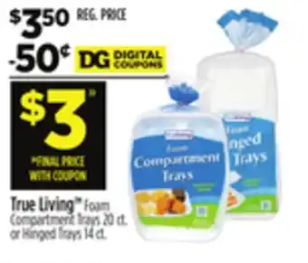 Dollar General True living™ foam compartment trays or hinged trays offer