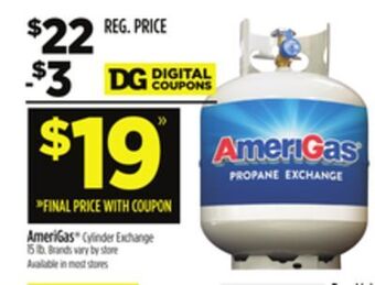 Dollar General Amerigas® cylinder exchange offer