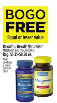 Dollar General Rexall® or rexall® naturalist® melatonin offer