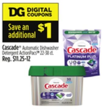 Dollar General Cascade® automatic dishwasher detergent actionpacs offer