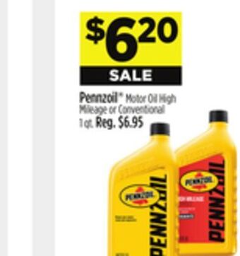 Dollar General Pennzoil® motor oil high mileage or conventional offer