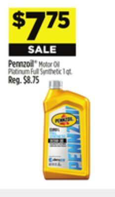 Dollar General Pennzoil® motor oil platinum full synthetic offer