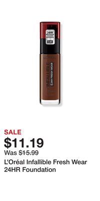 Ulta Beauty L'oréal infallible fresh wear 24hr foundation offer