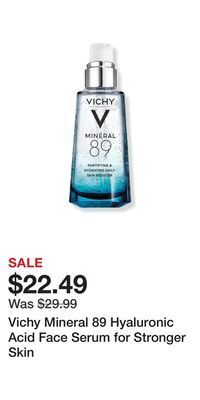 Ulta Beauty Vichy mineral 89 hyaluronic acid face serum for stronger skin offer