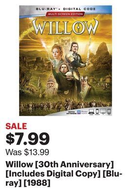 Best Buy Willow [30th anniversary] [includes digital copy] [blu-ray] [1988] offer