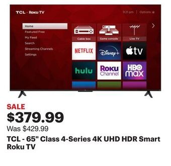 Best Buy Tcl - 65 class 4-series 4k uhd hdr smart roku tv offer