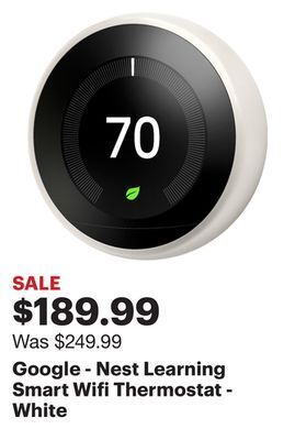 Best Buy Google - nest learning smart wifi thermostat - white offer