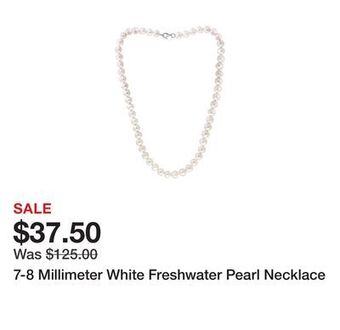 Belk 7-8 millimeter white freshwater pearl necklace offer