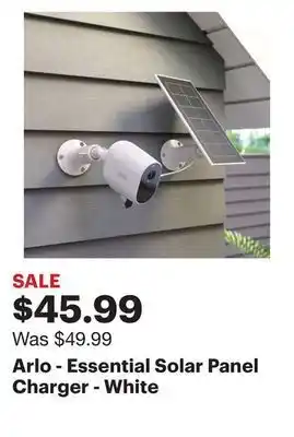Best Buy Arlo - essential solar panel charger - white offer