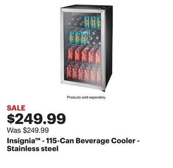 Best Buy Insignia™ - 115-can beverage cooler - stainless steel offer