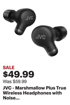 Best Buy Jvc - marshmallow plus true wireless headphones with noise cancelling - black offer