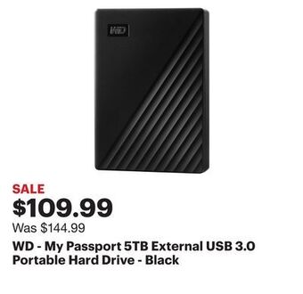 Best Buy Wd - my passport 5tb external usb 3.0 portable hard drive - black offer