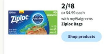 Walgreens Ziploc bags offer