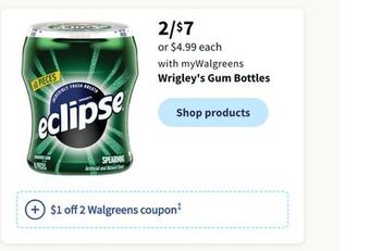 Walgreens Wrigley's gum bottles offer